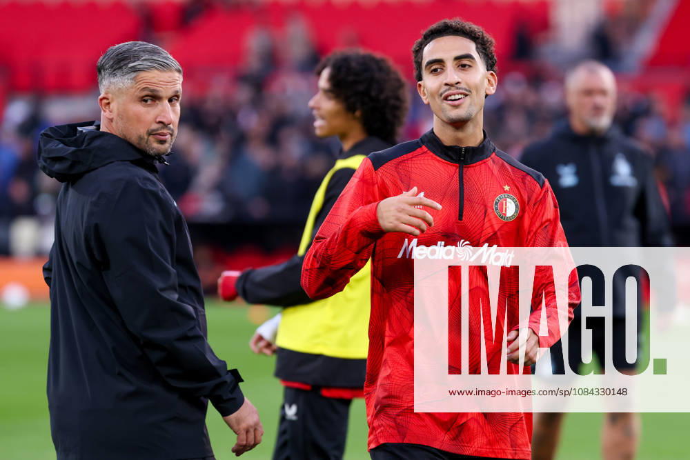 2026-10-10 Feyenoord v AZ Alkmaar - Dutch Eredivisie ROTTERDAM, NETHERLANDS - OCTOBER 10: Warming up of Assistent coach Said Bakkati of Feyenoord, Oussama Targhalline of Feyenoord during the Dutch Eredivisie match between Feyenoord and AZ Alkmaar at Stadion Feijenoord on October 10, 2026 in Rotterdam, Netherlands. Rotterdam Stadion Feijenoord Netherlands Content not available for redistribution in The Netherlands directly or indirectly through any third parties.