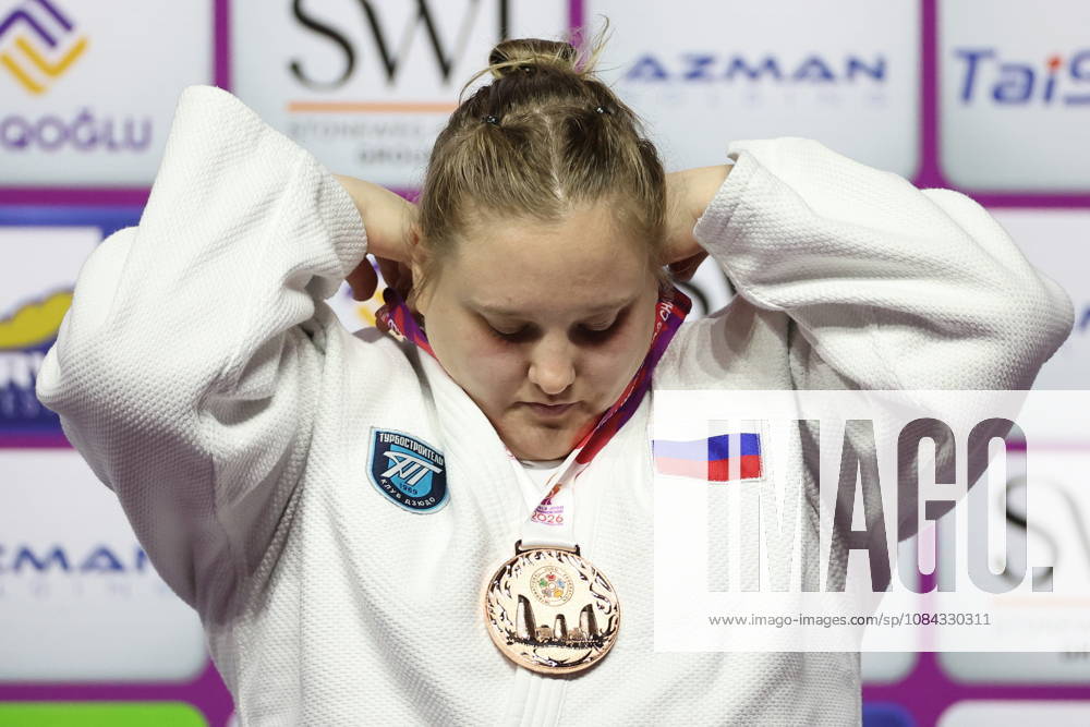 AZERBAIJAN, BAKU - OCTOBER 10, 2026: Russia s Maria Ivanova celebrates her bronze medal during a victory ceremony for the women s heavyweight event as the 2026 World Judo Championships takes place at the National Gymnastics Arena 2026 World Judo Championships In Baku - ZUMAt113 20261010_zaa_t113_492