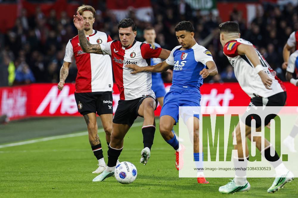 ROTTERDAM - (lr) Javi Lopez of Feyenoord, Ayoub Oufkir of AZ Alkmaar during the Dutch Eredivisie match between Feyenoord and AZ Alkmaar at Feyenoord Stadium De Kuip on 10 October 2026 in Rotterdam, the Netherlands. BAS CZERWINSKI ANP Eredivisie 2026 27 ANPxSportx IVx 572040184 originalFilename: 572040184