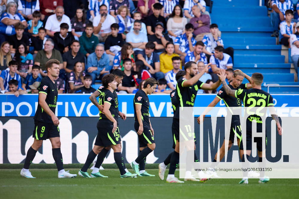 Cristian Cuti Romero of Atletico de Madrid celebrates after scoring the team s second goal during the LaLiga EA Sports match between Deportivo Alaves and Atletico de Madrid at Mendizorrotza on October 10, 2026, in Vitoria, Spain. Vitoria Spain - ZUMAa181 20261010_zaa_a181_059