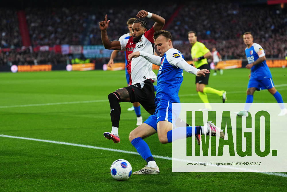 Eredivisie: Feyenoord Rotterdam v AZ Alkmaar Rotterdam - Jeremiah st Juste of Feyenoord, Peer Koopmeiners of AZ Alkmaar during the eight competition round of the 2026 2027 Eredivisie season. The match is set between Feyenoord Rotterdam and AZ Alkmaar at Stadion Feijenoord on 10 October 2026 in Rotterdam, Netherlands.