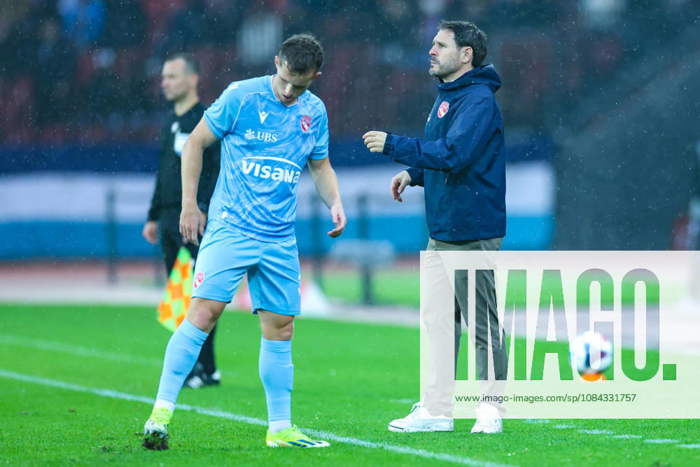 FC Zürich gegen FC Thun Brack Super League 10. Oktober 2026 Gian-Luca Privitelli (Cheftrainer, FC Thun) nach dem Ausgleich wahrend dem Fussballspiel, Brack Super League, FC Zürich gegen FC Thun, 10. Oktober 2026, Stadion Letzigrund, Zürich, Schweiz. Zürich Stadion Letzigrund Zürich Schweiz