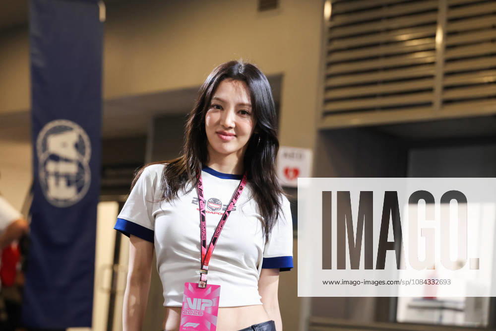 Korean singer Kim Hyo-Yeon at qualifying for F1 Grand Prix race of Singapore at Marina Bay Street Circuit on October 10, 2026 in Singapore, Singapore. (Photo by Qian Jun SPP-Paddocker)