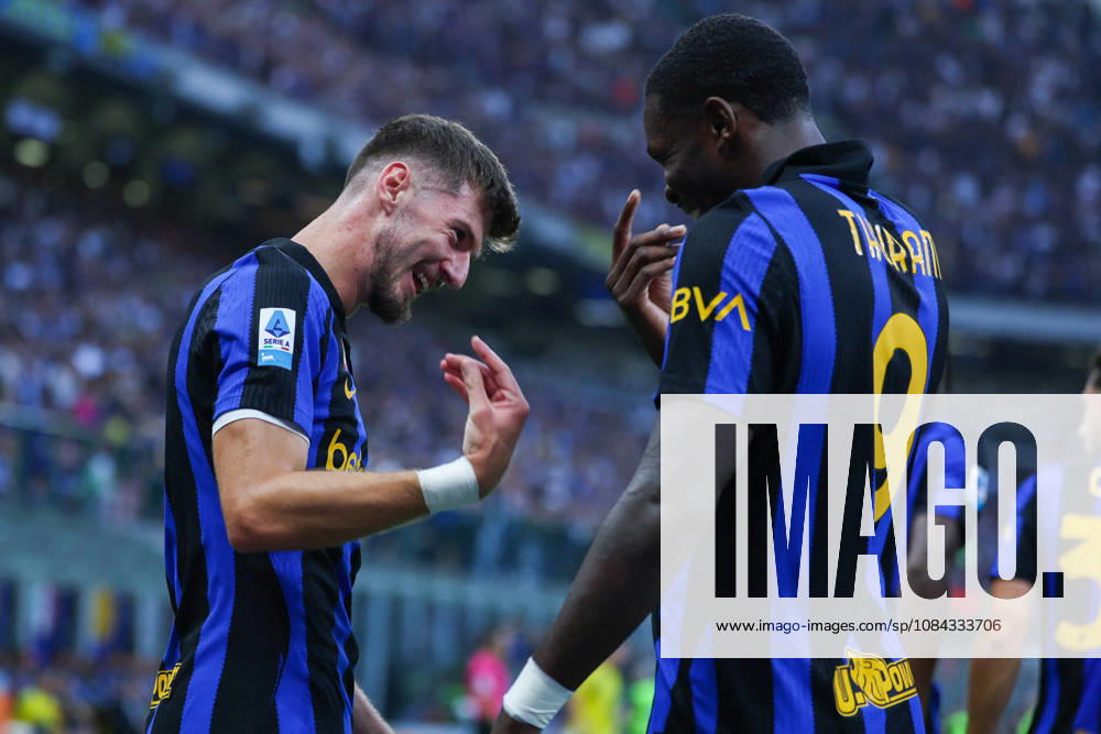 SOCCER - Serie A - Inter - FC Internazionale vs. Parma Calcio Photo by IPA ABACAPRESS.COM89510638 - Petar Sucic of FC Internazionale celebrates after scoring a goal with Marcus Thuram of FC Internazionale during the 2026 27 Serie A Enilive soccer match between FC Internazionale and Parma Calcio 1913. Milan Italy