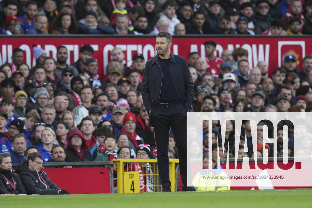 Manchester United, ManU v Tottenham Hotspur, Premier League Manchester United manager Michael Carrick watches play during the Manchester United v Tottenham Hotspur Premier League match at Old Trafford, Manchester, England on 10 October 2026 Credit: Steve Flynn Every Second Media Editorial use only. All images are copyright Every Second Media Limited. No images may be reproduced without prior permission. All rights reserved. Premier League and Football League images are subject to licensing agreements with Football DataCo Limited. see https: www.football-dataco.com