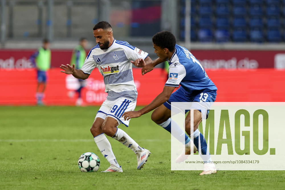 GER, Fussball, Herren, 3. Liga, Saison 2026 2027, MSV Duisburg - TSG Hoffenheim II Lex-Tyger Lobinger (Duisburg) und Tristan Spranger (TSG II) im Kampf um den Ball Duisburg schauinsland-reisen-Arena Nordrhein-Westfalen Deutschland