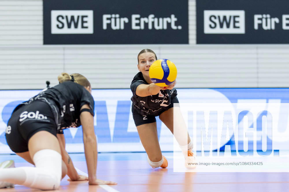 DEKRA 1. Bundesliga Frauen: Schwarz-Weiss Erfurt vs. Rote Raben Vilsbiburg; Erfurt; 10.10.2026 Pia Fernau ( 2; Rote Raben Vilsbiburg) DEKRA 1. Bundesliga Frauen: Schwarz-Weiss Erfurt vs. Rote Raben Vilsbiburg; Riethsporthalle Erfurt