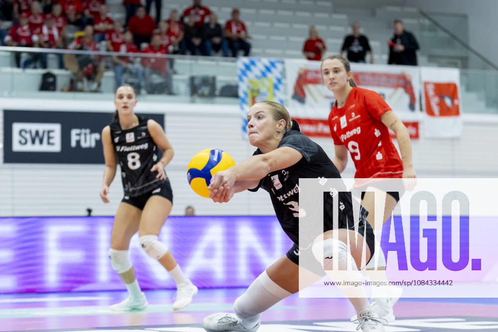 DEKRA 1. Bundesliga Frauen: Schwarz-Weiss Erfurt vs. Rote Raben Vilsbiburg; Erfurt; 10.10.2026 Luisa Keller ( 3; Rote Raben Vilsbiburg) DEKRA 1. Bundesliga Frauen: Schwarz-Weiss Erfurt vs. Rote Raben Vilsbiburg; Riethsporthalle Erfurt