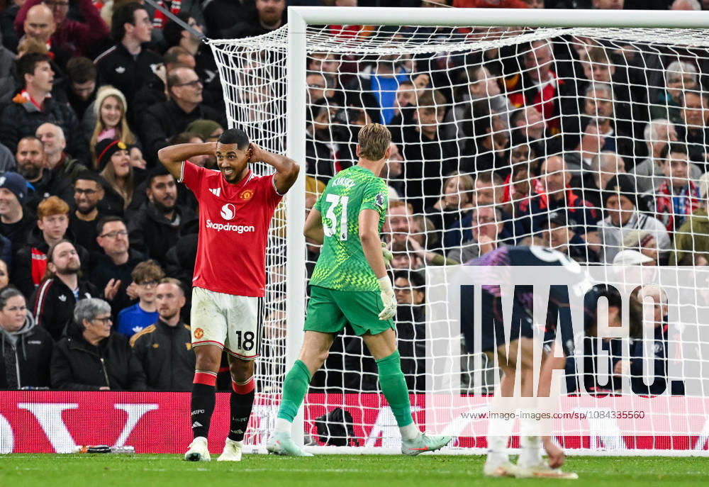 MANCHESTER, ENGLAND, OCT 10: Youri Tielemans of Manchester United, ManU reacts after a disallowed goal during the Premier League match between Manchester United and Tottenham Hotspur at Old Trafford in Manchester, England (Will Palmer Sports Press Photo)