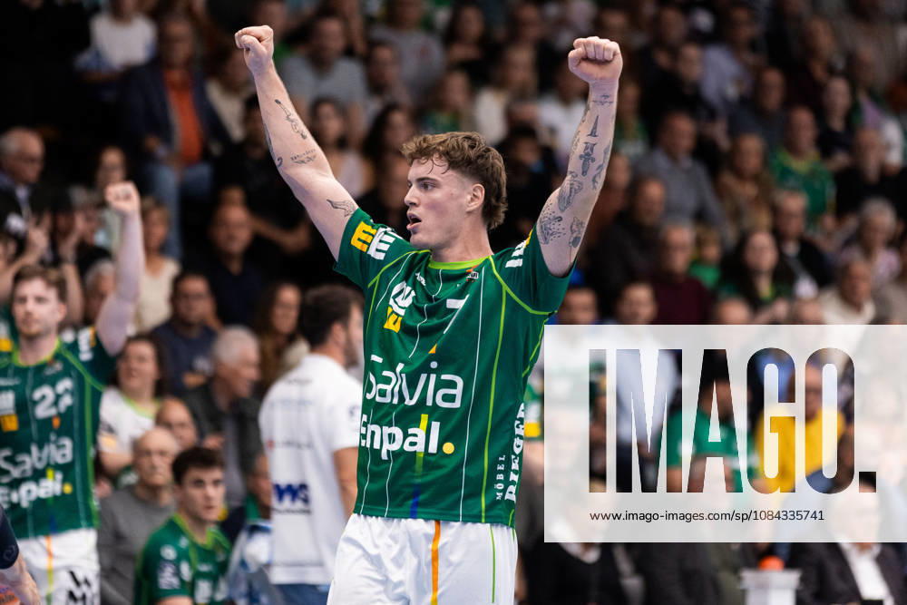 Victor KLOEVE (FRISCH AUF! Goeppingen, 07) Jubel, Freude, Leidenschaft, Erfolg, Emotion, Begeisterung, positive Emotionen GER, FRISCH AUF! Goeppingen vs. SG BBM Bietigheim, Handball, Bundesliga, OPEL HBL, 8. Spieltag, Spielzeit 2026 2027, 10.10.2026, GER, FRISCH AUF! Goeppingen vs. SG BBM Bietigheim, Handball, Bundesliga, OPEL HBL, 8. Spieltag, Spielzeit 2026 2027, 10.10.2026, Goeppingen