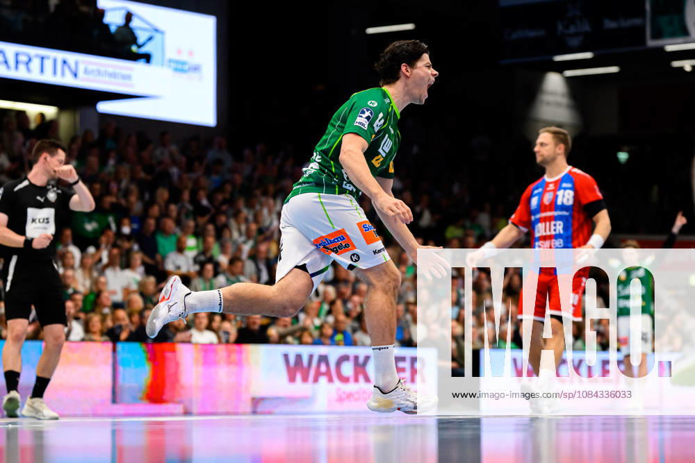 Goeppingen: HBL - 26 27 - Frisch Auf Goeppingen - SG BBM Bietigheim Rutger Ten Velde (Goeppingen) Jubel Freude Emotion Goeppingen EWS Arena Baden-Württemberg Deutschland
