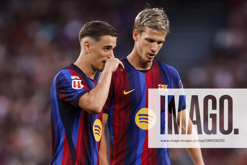 Gavi and Dani Olmo of FC Barcelona, Barca speak during the Spanish league, LaLiga EA Sports, football match played between FC Barcelona and Getafe CF at Spotify Camp Nou stadium on October 10, 2026 in Barcelona, Spain. Barcelona Spain - ZUMAa181 20261010_zaa_a181_104