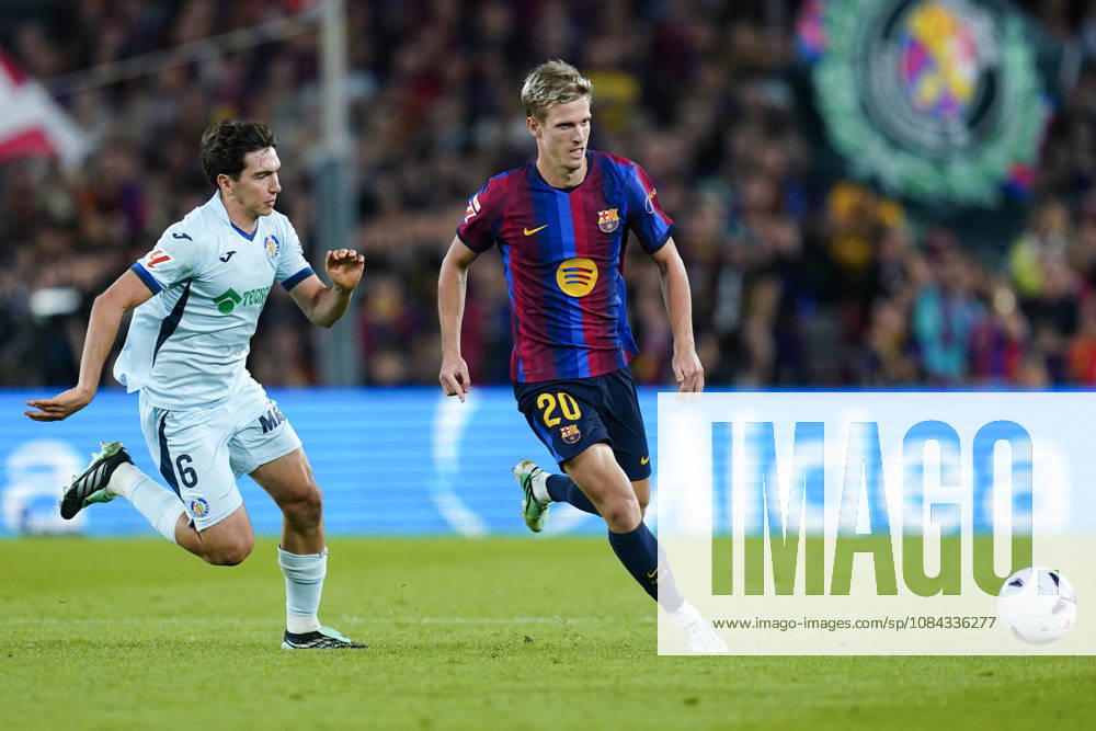 ESP: FC Barcelona, Barca - Getafe CF. La Liga EA Sports. Matchday 8. Dani Olmo of FC Barcelona and Mario Martin of Getafe CF during the La Liga EA Sports match between FC Barcelona and Getafe CF played at Spotify Camp Nou Stadium on 10 Oct 2026 in Barcelona, Spain. kpng