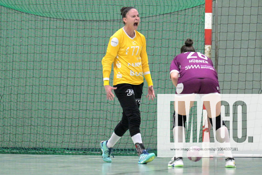 Sara Suba (TusSies Metzingen, 77) im Tor Jubelt nach der Parade TusSies Metzingen vs. SCM Ramnicu Valcea, Handball, EHF, Europa Leauge Qualifikation Rueckspiel, Saison 2026 2027, 10.10.2026 TusSies Metzingen vs. SCM Ramnicu Valcea, Handball, EHF, Europa Leauge Qualifikation Rueckspiel, Saison 2026 2027, 10.10.2026 Metzingen