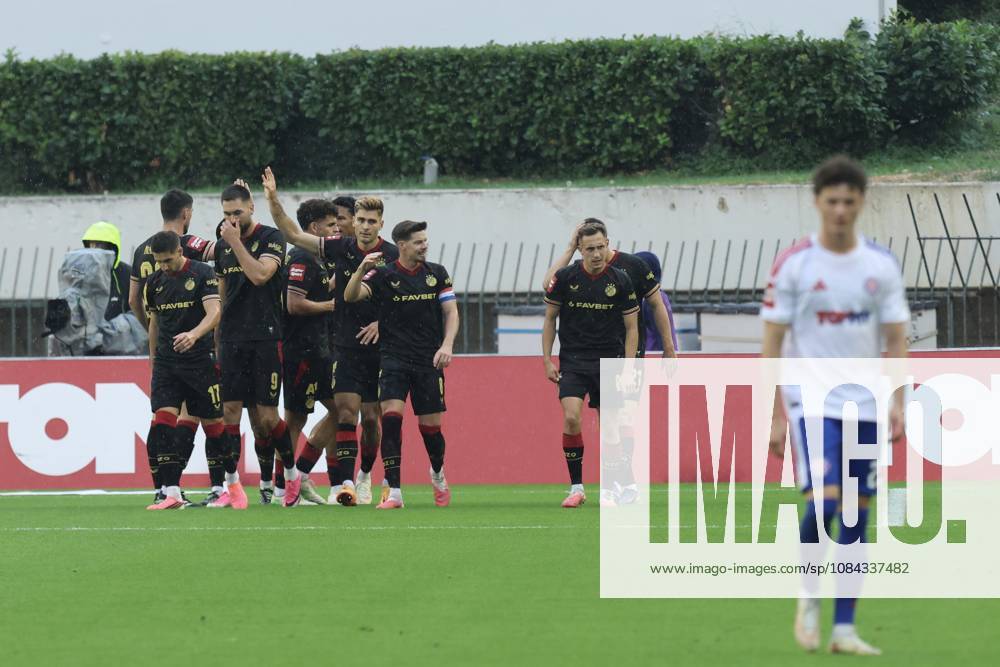 SuperSport HNL, round 09: HNK Hajduk Split v GNK Dinamo Zagreb Players of GNK Dinamo Zagreb celebrate after Dion Drena Beljo scores a goal for 1:0 during the SuperSport HNL 2026. 2027. round 09 match between HNK Hajduk Split and GNK Dinamo Zagreb at Poljud Stadium in Split, Croatia on October 10, 2026. IvoxCagalj PIXSELL