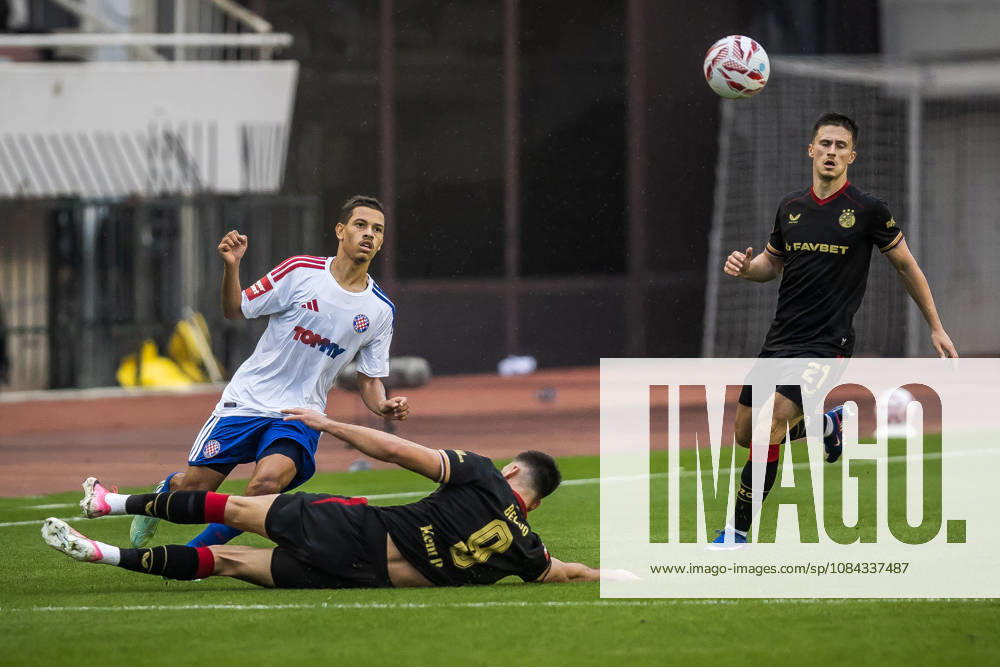SuperSport HNL, round 09: HNK Hajduk Split v GNK Dinamo Zagreb Khalil Fayad of HNK Hajduk Split and Dion Drena Beljo of GNK Dinamo Zagreb during the SuperSport HNL 2026. 2027. round 09 match between HNK Hajduk Split and GNK Dinamo Zagreb at Poljud Stadium in Split, Croatia on October 10, 2026. ZvonimirxBarisin PIXSELL