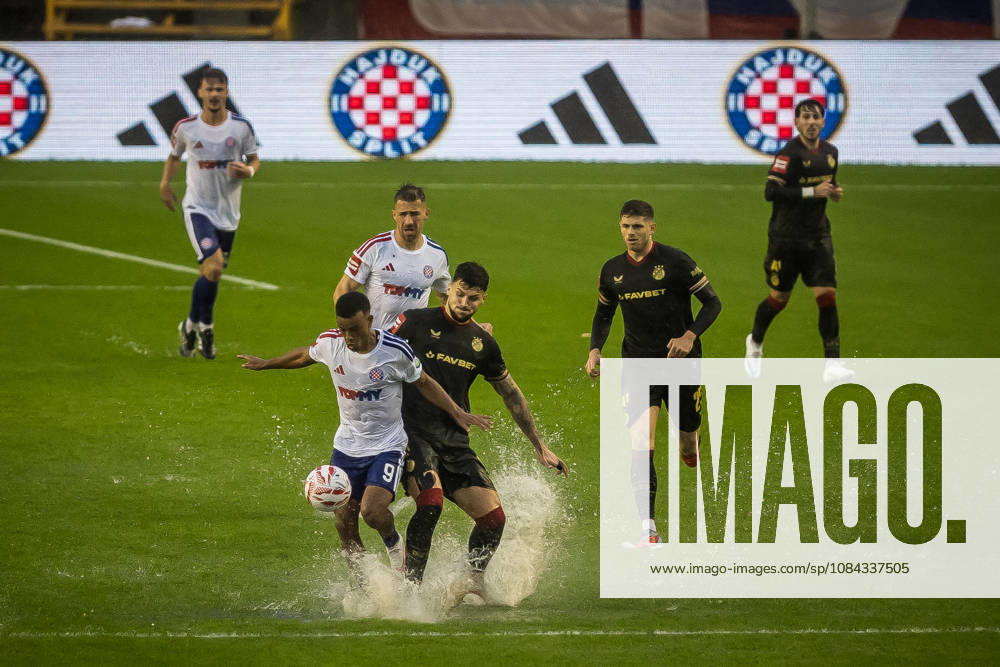 SuperSport HNL, round 09: HNK Hajduk Split v GNK Dinamo Zagreb Dalisson de Almeida of HNK Hajduk Split and Niko Galesic of GNK Dinamo Zagreb during the SuperSport HNL 2026. 2027. round 09 match between HNK Hajduk Split and GNK Dinamo Zagreb at Poljud Stadium in Split, Croatia on October 10, 2026. ZvonimirxBarisin PIXSELL