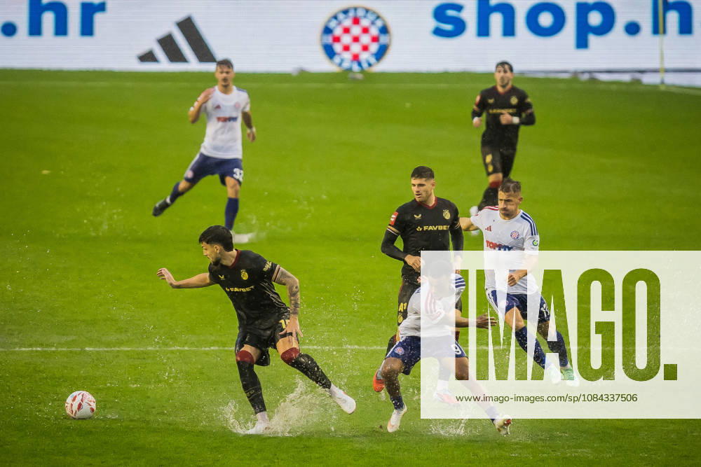 SuperSport HNL, round 09: HNK Hajduk Split v GNK Dinamo Zagreb Niko Galesic of GNK Dinamo Zagreb and Dalisson de Almeida of HNK Hajduk Split during the SuperSport HNL 2026. 2027. round 09 match between HNK Hajduk Split and GNK Dinamo Zagreb at Poljud Stadium in Split, Croatia on October 10, 2026. ZvonimirxBarisin PIXSELL