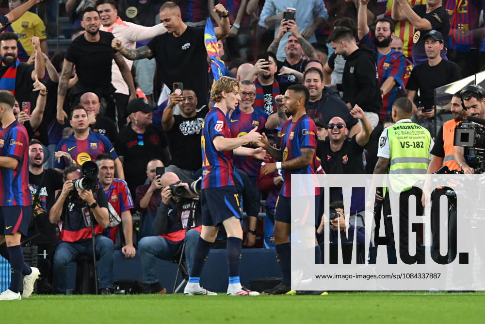 FC Barcelona, Barca v GETAFE CF SPOTIFY CAMP NOU. BARCELONA October 10,2026 FC BARCELONA vs GETAFE CF OCTOBER 10 ,2026 Gabriel Jesus (9) of FC Barcelona celebrates scoring his team s second goal with Anthony Gordon (17) of FC Barcelona during the match between FC Barcelona and Getafe CF corresponding to the eighth day of La Liga EA Sports at at Spotify Camp Nou in Barcelona, Spain. Barcelona ESP
