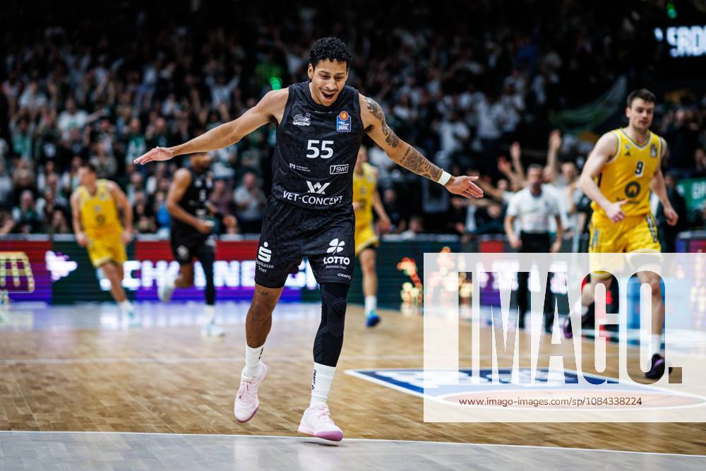 Eli Brooks (Gladiators Trier) jubelt, Jubel, Freude, Emotionen Vet Concept Gladiators Trier vs Alba Berlin, Basketball, easyCredit BBL, 5. Spieltag, Saison 2026 2027, 10.10.2026 Vet Concept Gladiators Trier vs Alba Berlin, Basketball, easyCredit BBL, 5. Spieltag, Saison 2026 2027