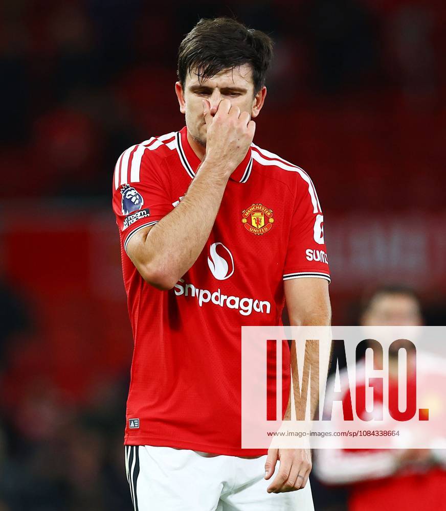 Harry Maguire of Manchester United, ManU looks dejected at the end of the match Manchester United v Tottenham Hotspur, Premier League, Football, Old Trafford, Manchester, UK - 10 Oct 2026Manchester Old Trafford United Kingdom