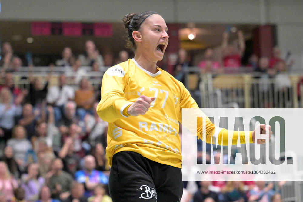 Sara Suba (TusSies Metzingen, 77) im Tor Jubelt nach der Parade TusSies Metzingen vs. SCM Ramnicu Valcea, Handball, EHF, Europa Leauge Qualifikation Rueckspiel, Saison 2026 2027, 10.10.2026 TusSies Metzingen vs. SCM Ramnicu Valcea, Handball, EHF, Europa Leauge Qualifikation Rueckspiel, Saison 2026 2027, 10.10.2026 Metzingen