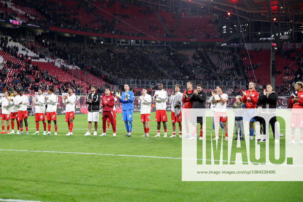 Fussball 1.Bundesliga, RB Leipzig - Eintracht Frankfurt v.l. Jubel, Freude über den Sieg Leipzig