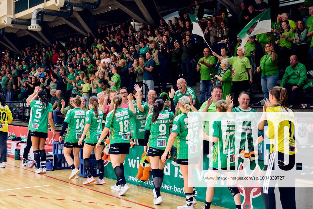 Fuechse Berlin jubeln ueber Unentschieden, GER, 2. Handball - Bundesliga Frauen, Fuechse Berlin vs. SG Nuertingen-Zizishausen, Saison 2026 27, 5. Spieltag, 10.10.2026 GER, 2. Handball - Bundesliga Frauen, Fuechse Berlin vs. SG Nuertingen-Zizishausen, Saison 2026 27, 5. Spieltag, 10.10.2026 Berlin
