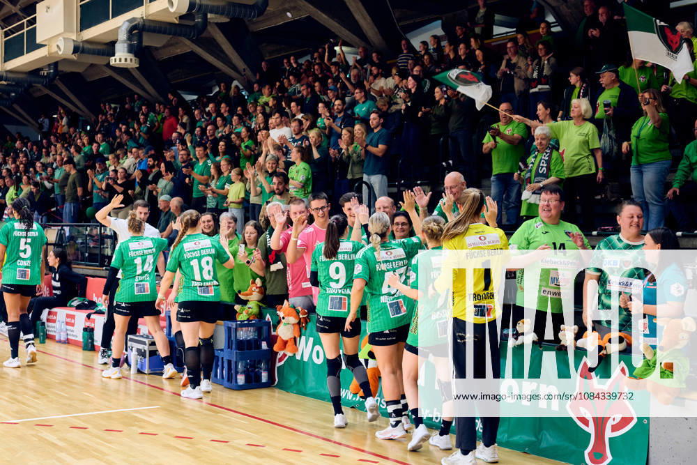 Fuechse Berlin jubeln ueber Unentschieden, GER, 2. Handball - Bundesliga Frauen, Fuechse Berlin vs. SG Nuertingen-Zizishausen, Saison 2026 27, 5. Spieltag, 10.10.2026 GER, 2. Handball - Bundesliga Frauen, Fuechse Berlin vs. SG Nuertingen-Zizishausen, Saison 2026 27, 5. Spieltag, 10.10.2026 Berlin