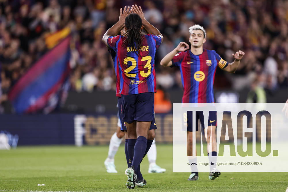 Jules Kounde of FC Barcelona, Barca celebrates a goal during the Spanish league, LaLiga EA Sports, football match played between FC Barcelona and Getafe CF at Spotify Camp Nou stadium on October 10, 2026 in Barcelona, Spain. FC Barcelona V Getafe CF - LaLiga EA Sports - ZUMAa181 20261010_zaa_a181_108
