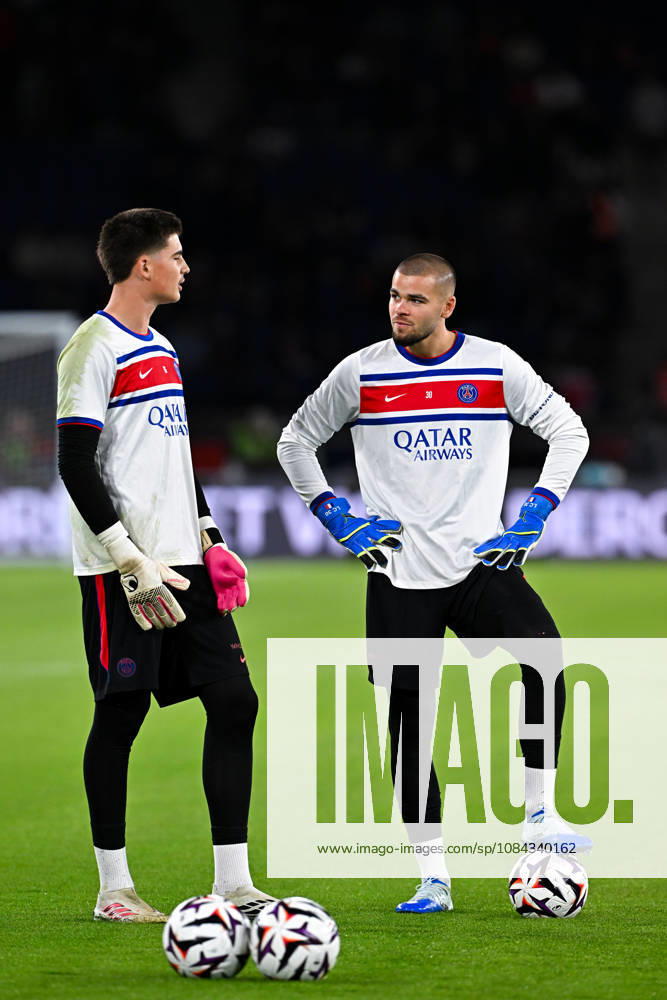 Paris Saint-Germain v Le Mans FC - Ligue 1 McDonald s 2026 2027 Lucas CHEVALIER of Paris Saint-Germain and Alessandro LONGONI of Paris Saint-Germain during Ligue 1 McDonald s match between Paris and Le Mans at Parc des Princes on October 10, 2026 in Paris, France. Paris France