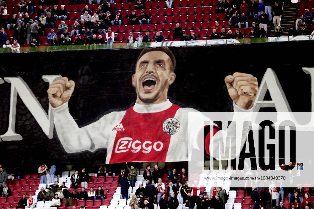 , JohanCruyff Arena , season 2026 2027 , Dutch Eredivisie football , Match between Ajax and NEC Nijmegen , picture shows large banner for Dusan Tadic Ajax - NEC x208123183x