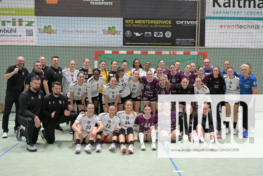 Gemeinsames Bild nach Spielende TusSies Metzingen vs. SCM Ramnicu Valcea, Handball, EHF, Europa Leauge Qualifikation Rueckspiel, Saison 2026 2027, 10.10.2026 TusSies Metzingen vs. SCM Ramnicu Valcea, Handball, EHF, Europa Leauge Qualifikation Rueckspiel, Saison 2026 2027, 10.10.2026 Metzingen