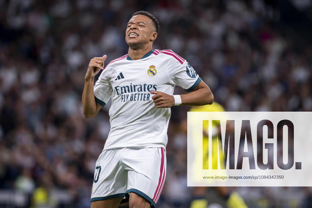 Real Madrid CF v Villarreal CF - LaLiga EA Sports 2026 27 Kylian Mbappe of Real Madrid CF reacts during the LaLiga EA Sports football match between Real Madrid CF and Villarreal CF at Estadio Bernabeu on October 10, 2026 in Madrid, Spain. Madrid Estadio Bernabeu Madrid Spain