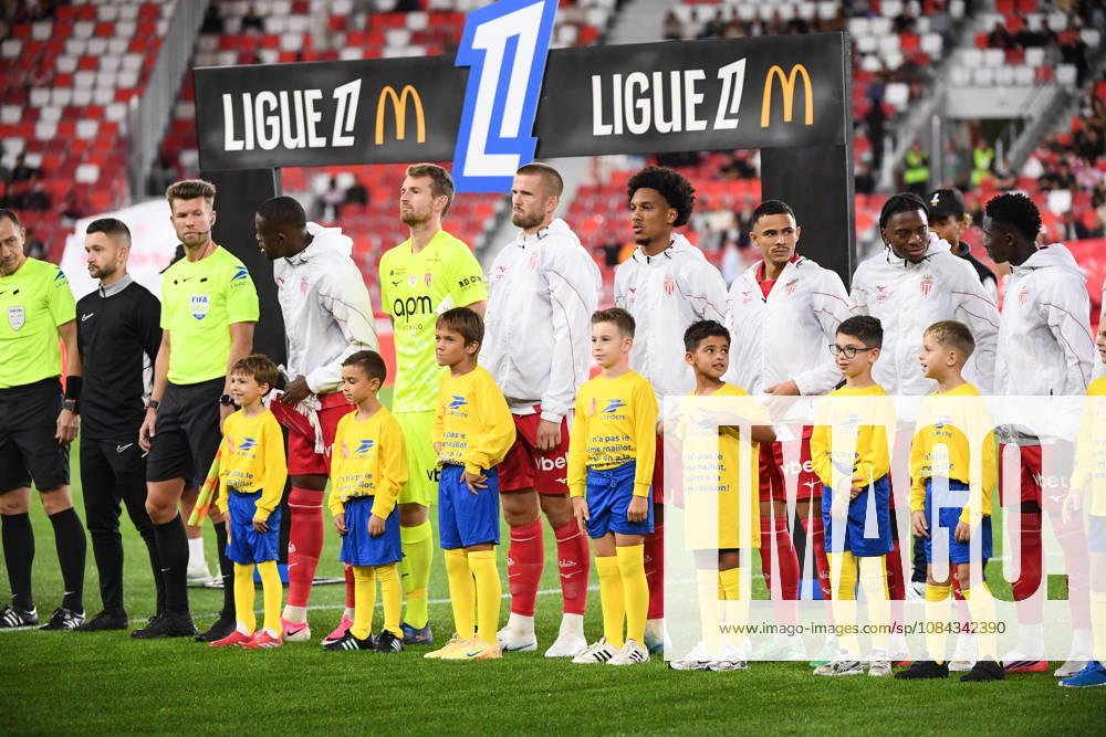 AS Monaco v Toulouse FC - Ligue 1 McDonald s 2026 2027 Team of Monaco pay tribute to Pink October and kids using a pink ribbon during Ligue 1 McDonald s match between Monaco and Toulouse at Stade Louis II on October 10, 2026 in Monaco, Monaco. Monaco Monaco