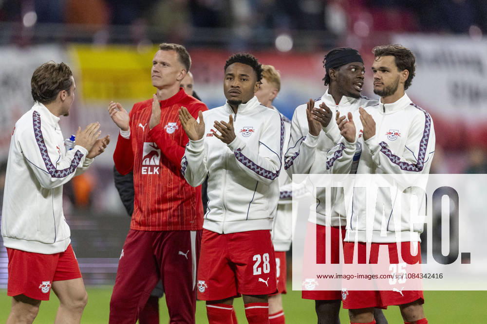 GER, Leipzig, Fussball, Bundesliga, 5. Spieltag, RB Leipzig vs. Eintracht Frankfurt im Bild v.l.: Christopher Nkunku (RB Leipzig 28), Max Finkgraefe (RB Leipzig 35), nach dem Spiel 10.10.2026, Red-Bull Arena Leipzig DFL DFB REGULATIONS PROHIBIT ANY USE OF PHOTOGRAPHS AS IMAGE SEQUENCES AND OR QUASI-VIDEO, Leipzig Red-Bull Arena Sachsen Germany