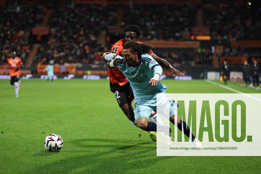 FC Lorient v Paris FC - Ligue 1 McDonald s 2026 2027 Nathaniel ADJEI and Luca KOLEOSHO Pduring Ligue 1 McDonald s match between Lorient and Paris at Stade Yves Allainmat on October 10, 2026 in Lorient, France. Lorient France