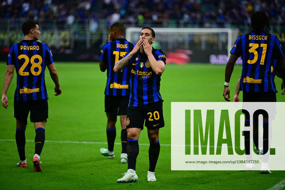 FC Internazionale v Parma Calcio - Serie A 2026 27 Hakan Calhanoglu of Inter Milan celebrates after scoring his team s second goal during a Serie A match between Inter Milan and Parma Calcio at San Siro Stadium in Milan, Italy, on October 10, 2026. Milan Lombardy Italy