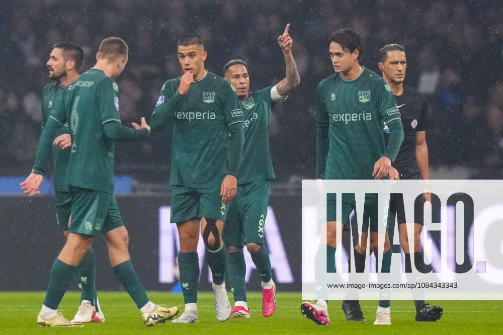 , JohanCruyff Arena , season 2026 2027 , Dutch Eredivisie football , Match between Ajax and NEC Nijmegen , picture shows NEC Nijmegen player Tjaronn Chery celebrates after scoring his team s first goal Ajax - NEC x208125309x