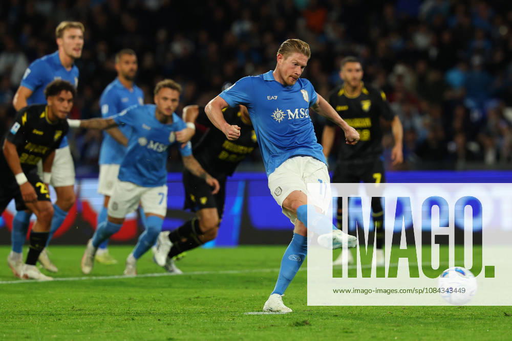 Napolis Kevin De Bruyne goal 1-0 during the Serie A soccer match between Napoli and Frosinone at the Diego Armando Maradona Stadium in Naples, southern italy - Sunday , October 10, 2026. - Soccer .