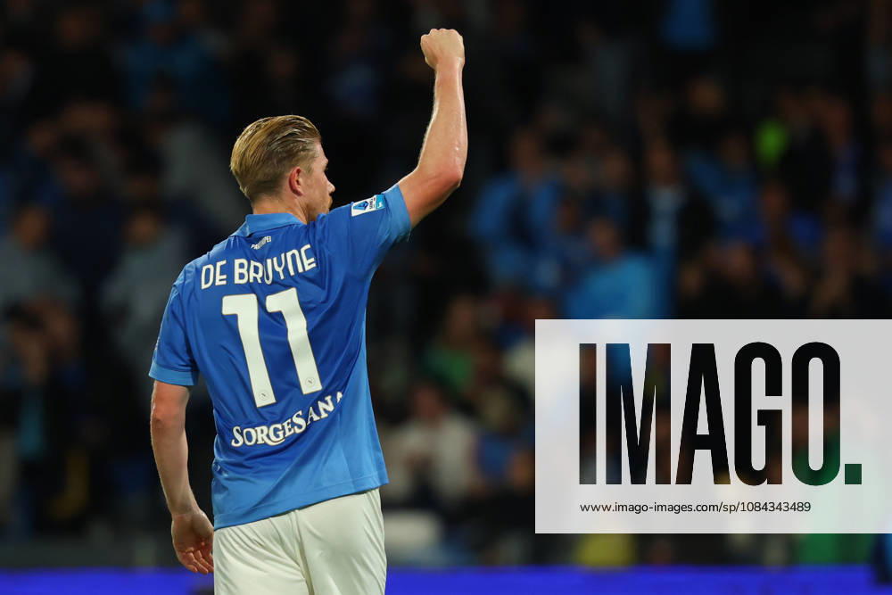 Napolis Kevin De Bruyne celebrates after scoring goal 1-0 during the Serie A soccer match between Napoli and Frosinone at the Diego Armando Maradona Stadium in Naples, southern italy - Sunday , October 10, 2026. - Soccer .
