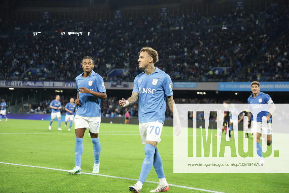 Serie a football match SSC Napoli vs Frosinone Napoli s Dutch midfielder Noa Lang celebrates after scoring a goal of 2-0 during the Serie A football match between SSC Napoli vs Frosinone at the Diego Armando Maradona Stadium in Naples, southern Italy, on October 10, 2026. ABP18023