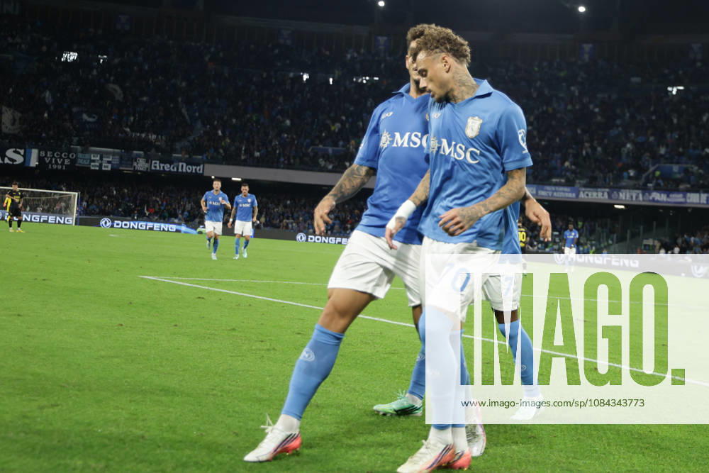 Serie a football match SSC Napoli vs Frosinone Napoli s Dutch midfielder Noa Lang celebrates after scoring a goal of 2-0 during the Serie A football match between SSC Napoli vs Frosinone at the Diego Armando Maradona Stadium in Naples, southern Italy, on October 10, 2026. ABP18040