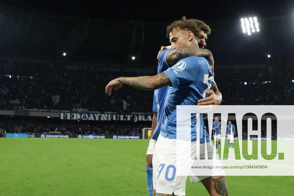 Serie a football match SSC Napoli vs Frosinone Napoli s Dutch midfielder Noa Lang celebrates after scoring a goal of 2-0 during the Serie A football match between SSC Napoli vs Frosinone at the Diego Armando Maradona Stadium in Naples, southern Italy, on October 10, 2026. ABP18072