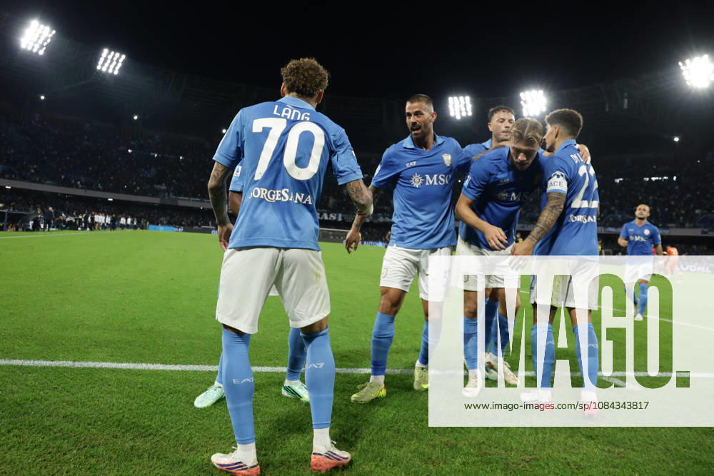 Serie a football match SSC Napoli vs Frosinone Napoli s Dutch midfielder Noa Lang celebrates after scoring a goal of 2-0 during the Serie A football match between SSC Napoli vs Frosinone at the Diego Armando Maradona Stadium in Naples, southern Italy, on October 10, 2026. ABP18185