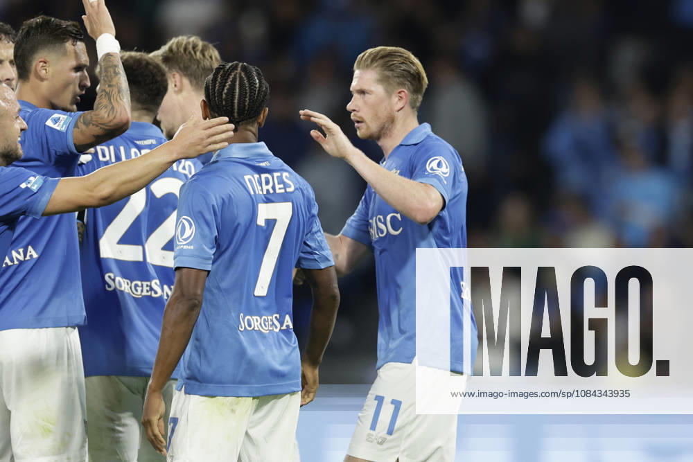 Serie a football match SSC Napoli vs Frosinone Napoli s Belgian midfielder Kevin De Bruyne celebrates after scoring a goal of 1-0 during the Serie A football match between SSC Napoli vs Frosinone at the Diego Armando Maradona Stadium in Naples, southern Italy, on October 10, 2026. _BPH8115