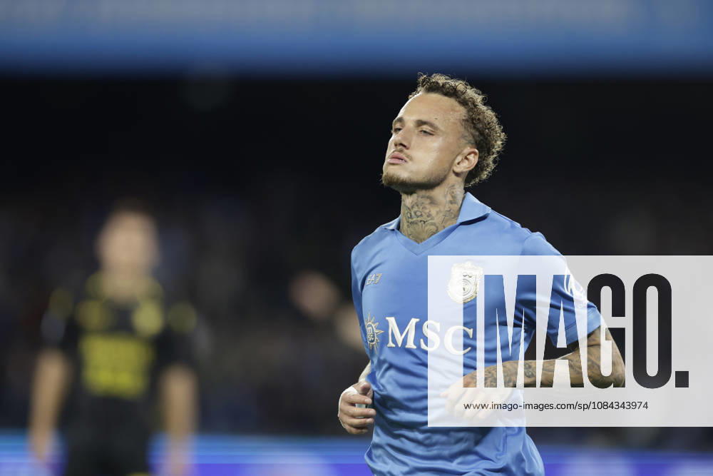 Serie a football match SSC Napoli vs Frosinone Napoli s Dutch midfielder Noa Lang celebrates after scoring a goal of 2-0 during the Serie A football match between SSC Napoli vs Frosinone at the Diego Armando Maradona Stadium in Naples, southern Italy, on October 10, 2026. _BPH8388