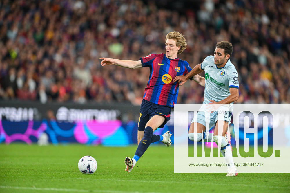 FC Barcelona, Barca v GETAFE CF SPOTIFY CAMP NOU. BARCELONA October 10,2026 FC BARCELONA vs GETAFE CF OCTOBER 10 ,2026 Anthony Gordon (17) of FC Barcelona vies with Andres Garcia (21) of Getafe CFduring the match between FC Barcelona and Getafe CF corresponding to the eighth day of La Liga EA Sports at at Spotify Camp Nou in Barcelona, Spain. Barcelona ESP