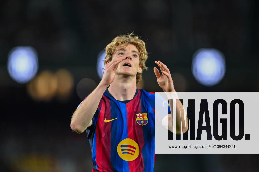 FC Barcelona, Barca v GETAFE CF SPOTIFY CAMP NOU. BARCELONA October 10,2026 FC BARCELONA vs GETAFE CF OCTOBER 10 ,2026 Anthony Gordon (17) of FC Barcelona reacts during the match between FC Barcelona and Getafe CF corresponding to the eighth day of La Liga EA Sports at at Spotify Camp Nou in Barcelona, Spain. Barcelona ESP