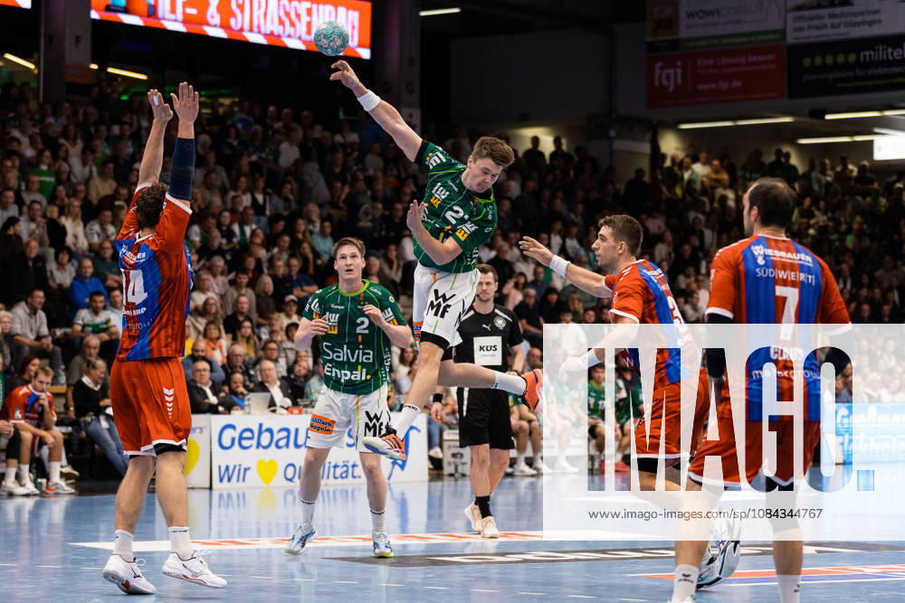Oskar SUNNEFELDT (FRISCH AUF! Goeppingen, 27) erzielt ein Tor, Aktion, Torwurf GER, FRISCH AUF! Goeppingen vs. SG BBM Bietigheim, Handball, Bundesliga, OPEL HBL, 8. Spieltag, Spielzeit 2026 2027, 10.10.2026, GER, FRISCH AUF! Goeppingen vs. SG BBM Bietigheim, Handball, Bundesliga, OPEL HBL, 8. Spieltag, Spielzeit 2026 2027, 10.10.2026, Goeppingen